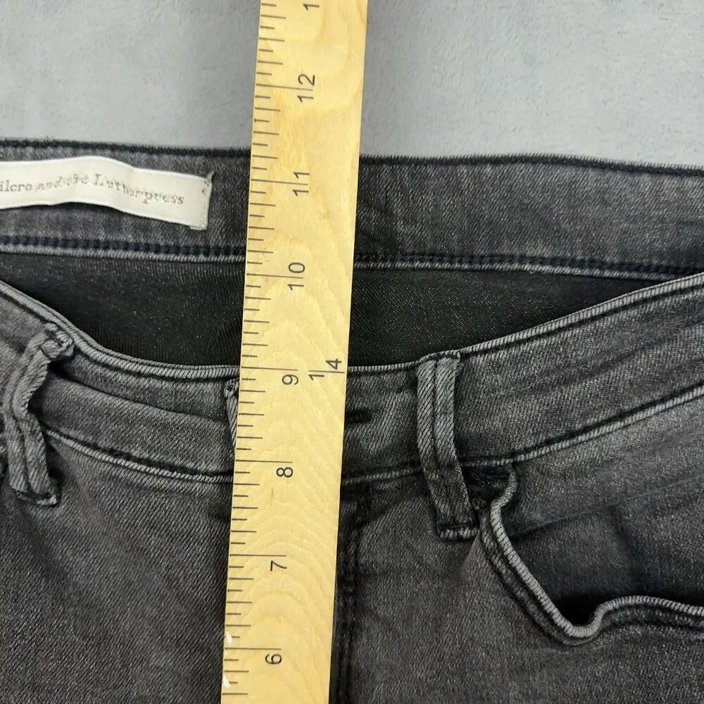 Pilcro and the Letterpress Anthropologie Mid-Rise Skinny Jean Faded Black 29X28